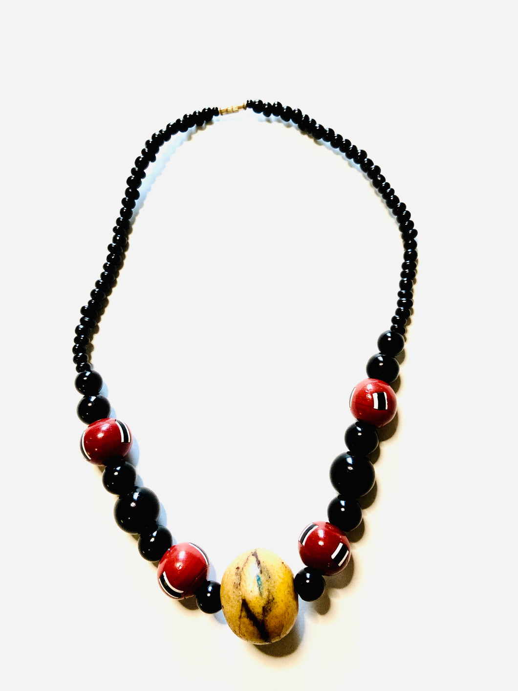 Hand beaded necklace(mustard)